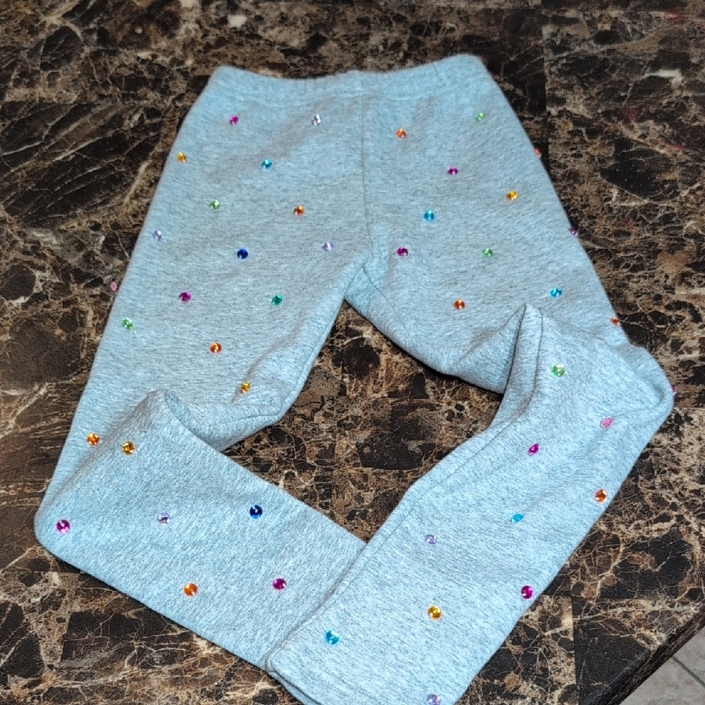 Lola + The Boys Sparkling Gem Kids Leggings - Gray